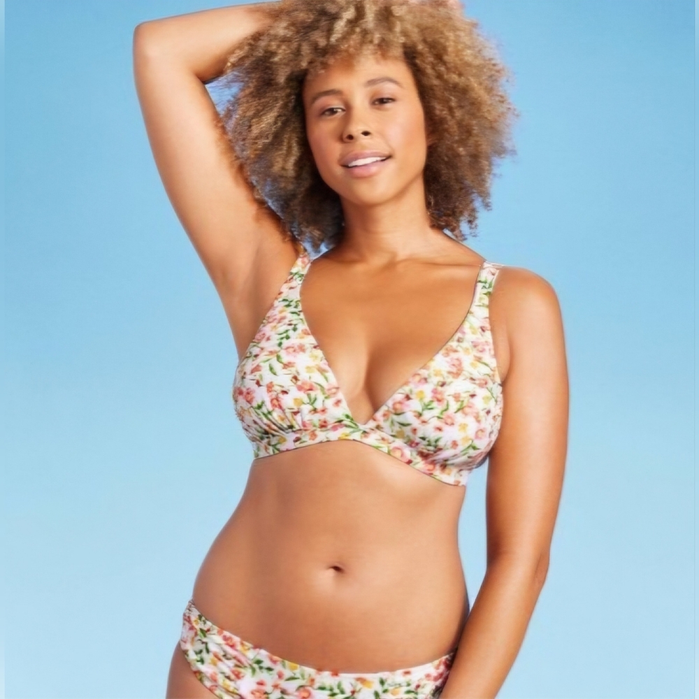 Shade & Shore Floral Bikini Set Women's Size Small Swimwear Beach Pool